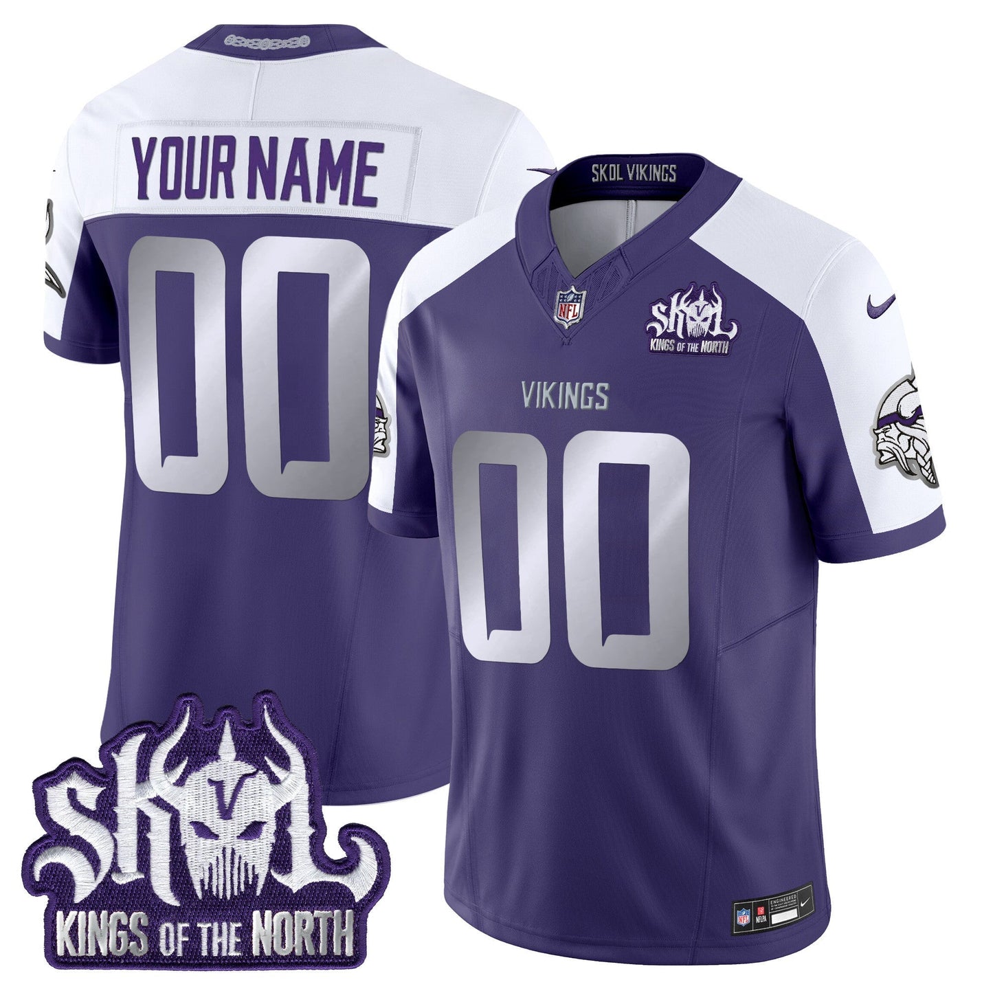 Minnesota Vikings 2025 Winter Warrior Skol Patch Vapor Limited Custom Jersey - All Stitched