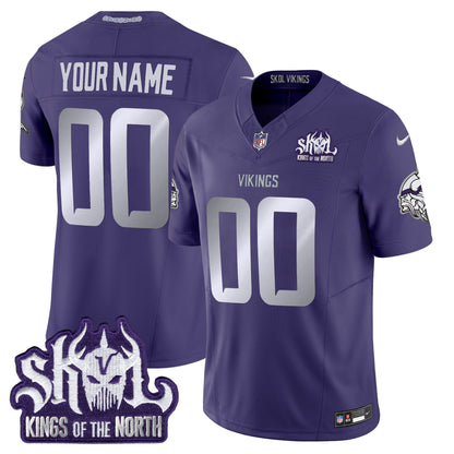 Minnesota Vikings 2025 Winter Warrior Skol Patch Vapor Limited Custom Jersey - All Stitched