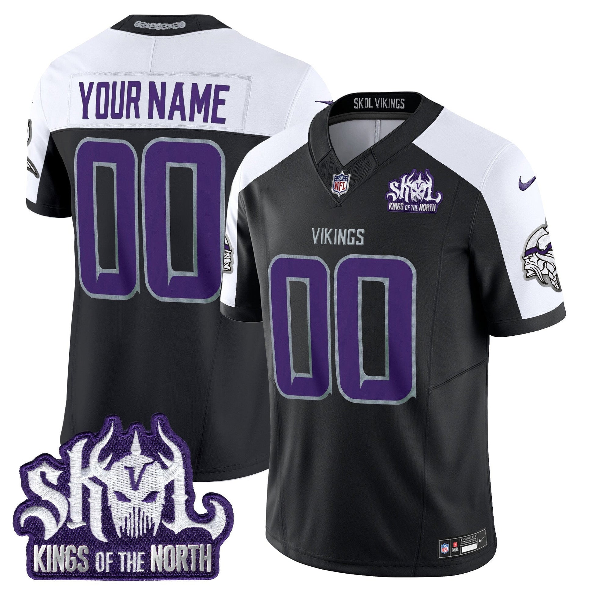 Minnesota Vikings 2025 Winter Warrior Skol Patch Vapor Limited Custom Jersey - All Stitched