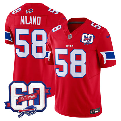 Men's Bills 60th Anniversary Patch Vapor Limited Jersey - All Stitched