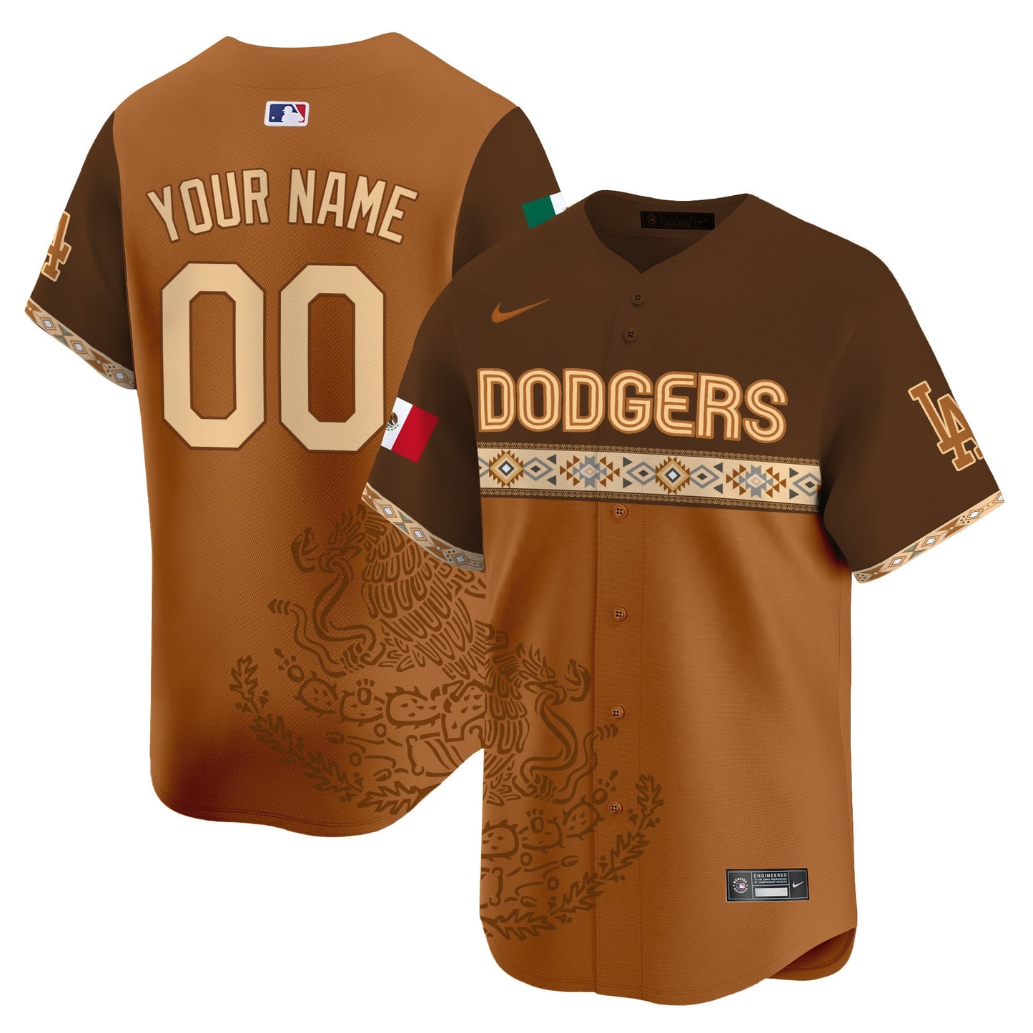 Los Angeles Dodgers Mexico Vapor Premier Limited Custom Jersey V3 - Printed