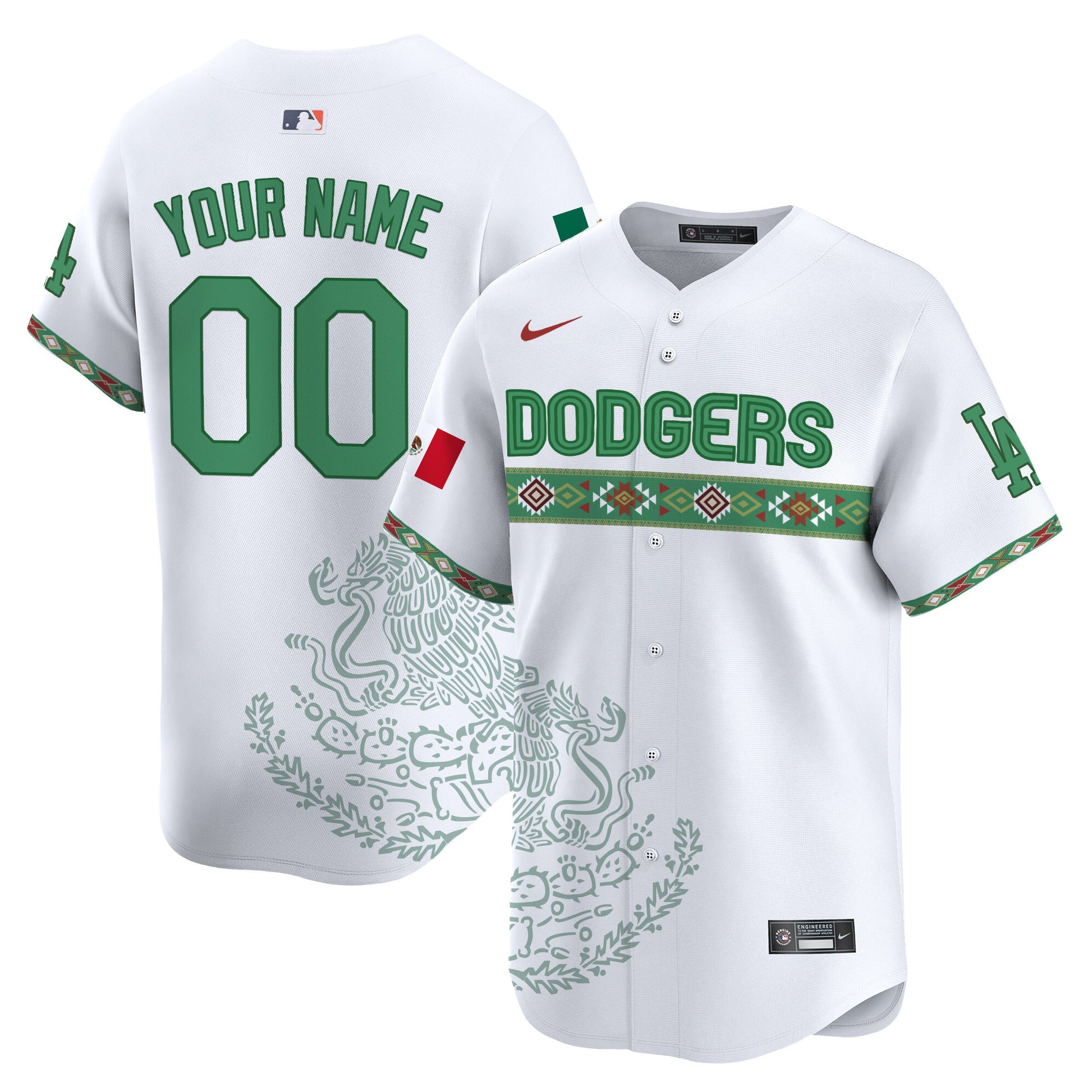 Los Angeles Dodgers Mexico Vapor Premier Limited Custom Jersey V3 - Printed