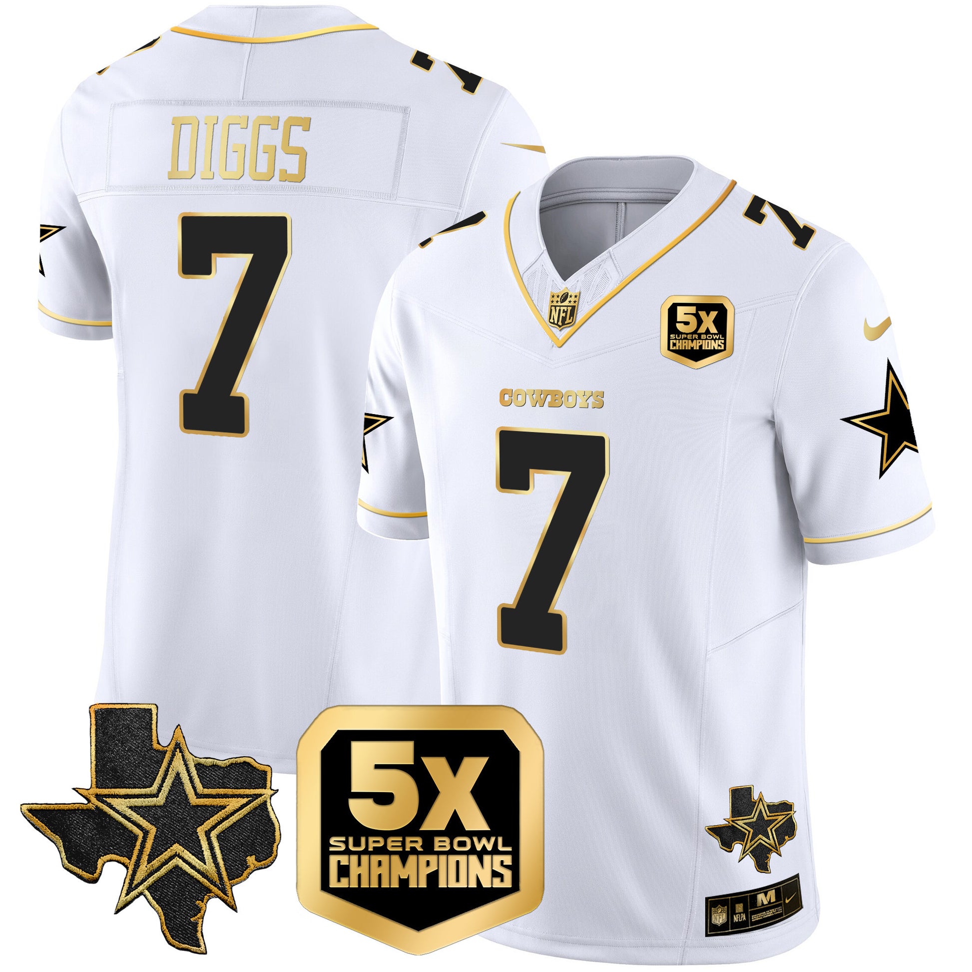 Men's Cowboys 5x Super Bowl Champions Vapor Limited Jersey - All Stitched