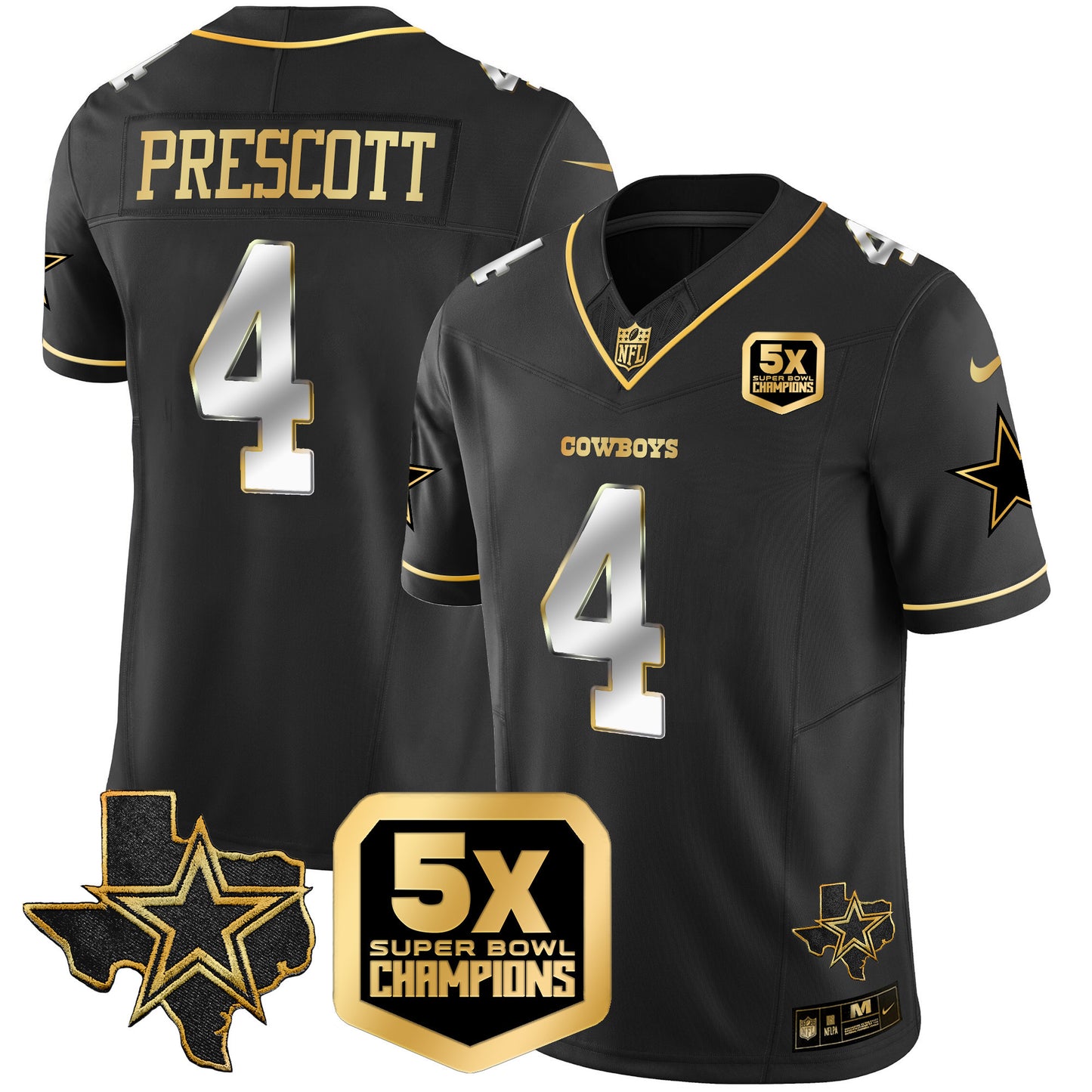 Men's Cowboys 5x Super Bowl Champions Vapor Limited Jersey - All Stitched