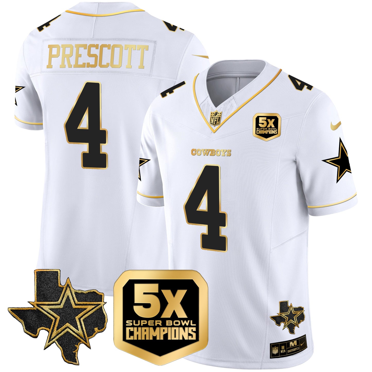 Men's Cowboys 5x Super Bowl Champions Vapor Limited Jersey - All Stitched