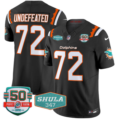 Men's Dolphins 50th & Don Shula 347 Memorial Patch Vapor Limited Jersey - All Stitched