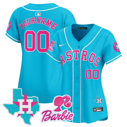 Astros Barbie Patch Vapor Premier Limited Custom Jersey - All Stitched