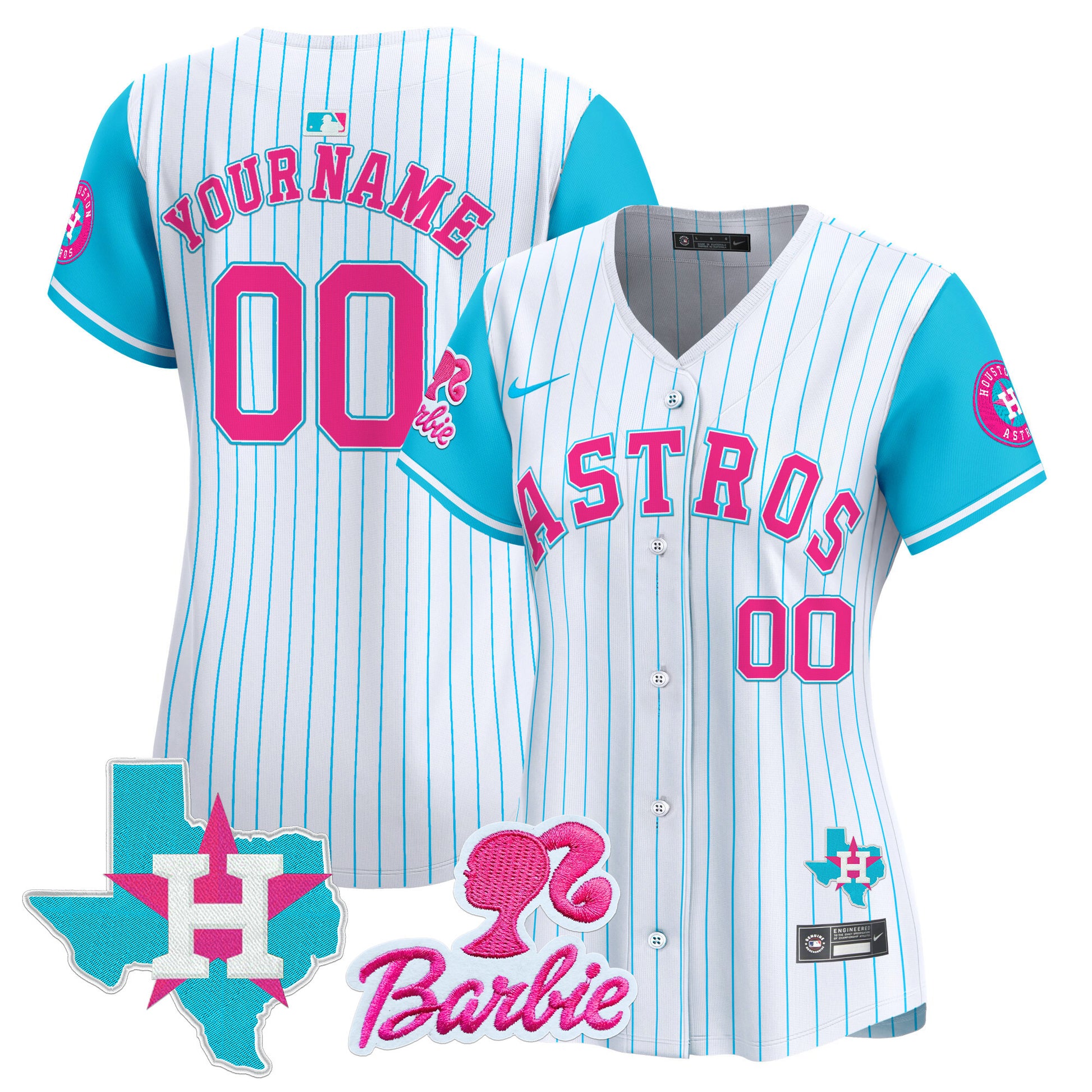 Astros Barbie Patch Vapor Premier Limited Custom Jersey - All Stitched