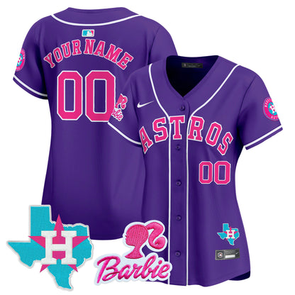 Astros Barbie Patch Vapor Premier Limited Custom Jersey - All Stitched