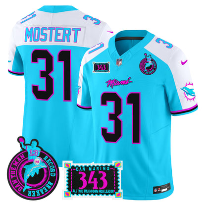 Men's Dolphins "Dan the Man Record Breaker" Patch Vapor Limited Jersey - All Stitched