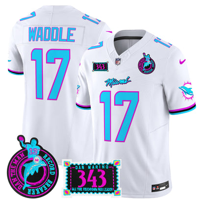 Men's Dolphins "Dan the Man Record Breaker" Patch Vapor Limited Jersey - All Stitched