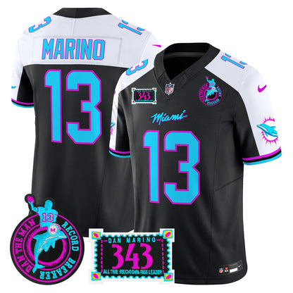 Men's Dolphins "Dan the Man Record Breaker" Patch Vapor Limited Jersey - All Stitched