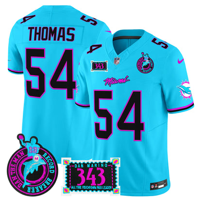 Men's Dolphins "Dan the Man Record Breaker" Patch Vapor Limited Jersey - All Stitched