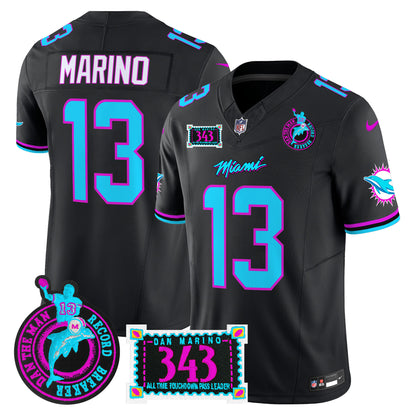 Men's Dolphins "Dan the Man Record Breaker" Patch Vapor Limited Jersey - All Stitched