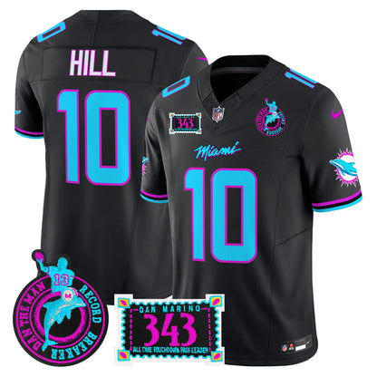 Men's Dolphins "Dan the Man Record Breaker" Patch Vapor Limited Jersey - All Stitched