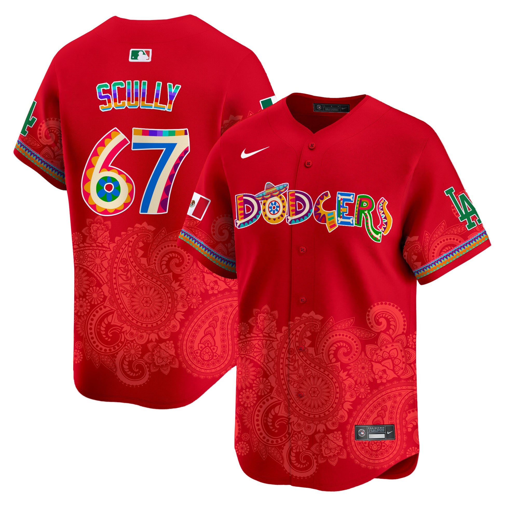 Los Angeles Dodgers Paisley Mexico Vapor Premier Limited Jersey - Printed