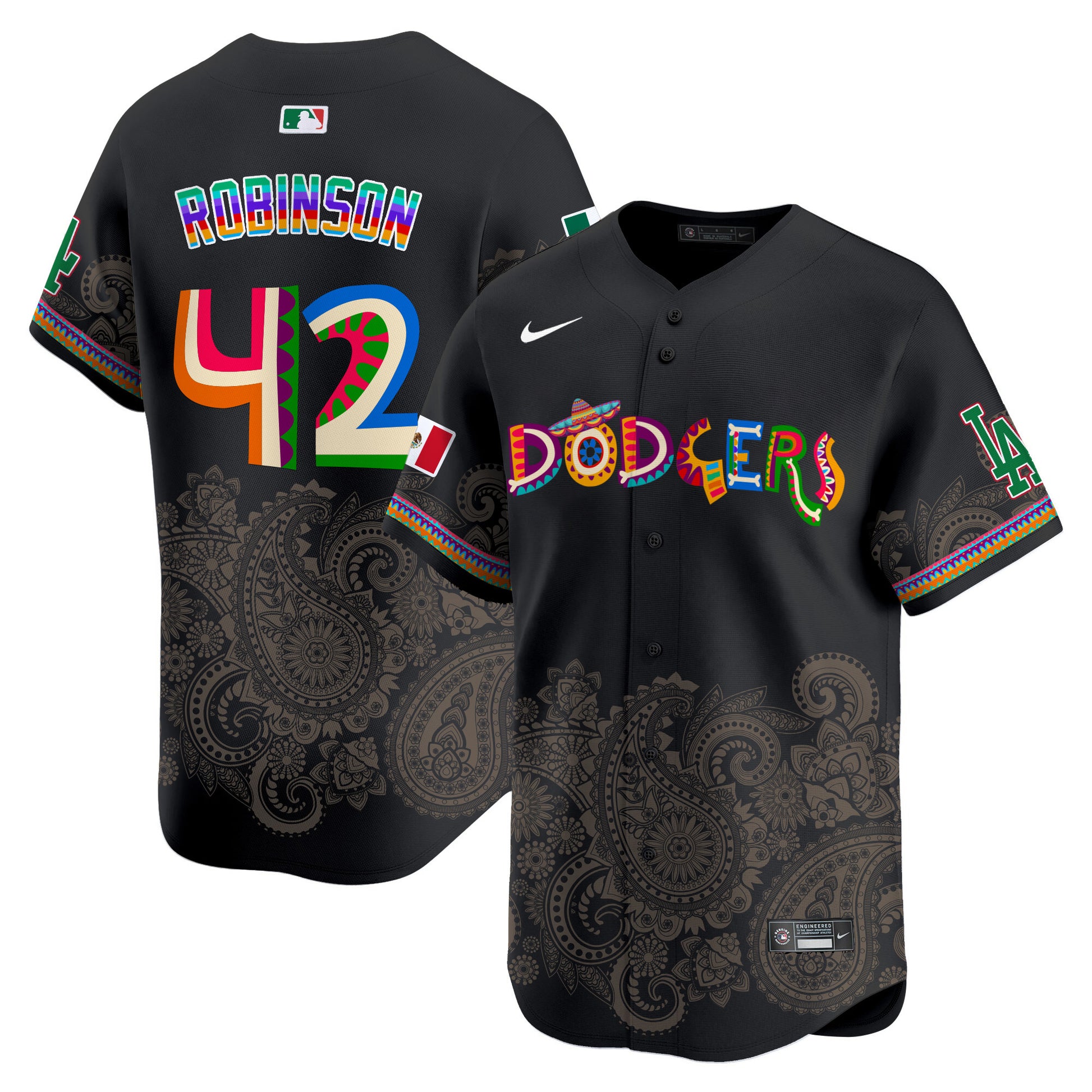 Los Angeles Dodgers Paisley Mexico Vapor Premier Limited Jersey - Printed
