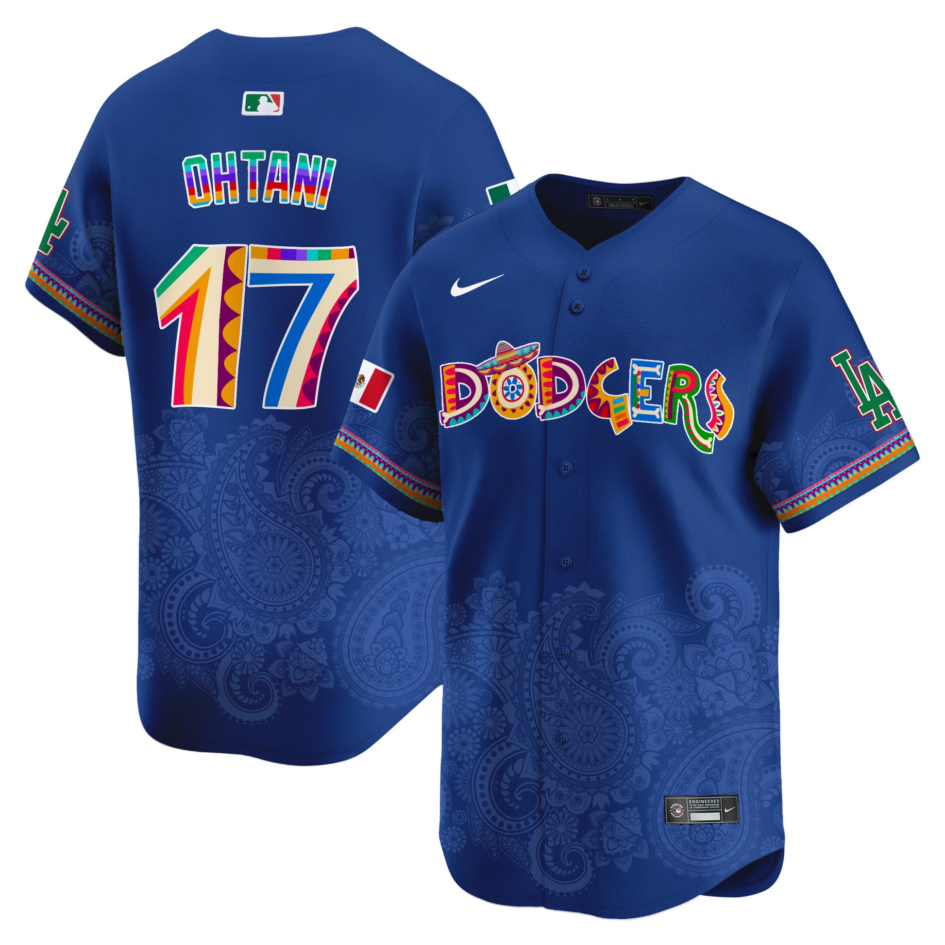 Los Angeles Dodgers Paisley Mexico Vapor Premier Limited Jersey - Printed