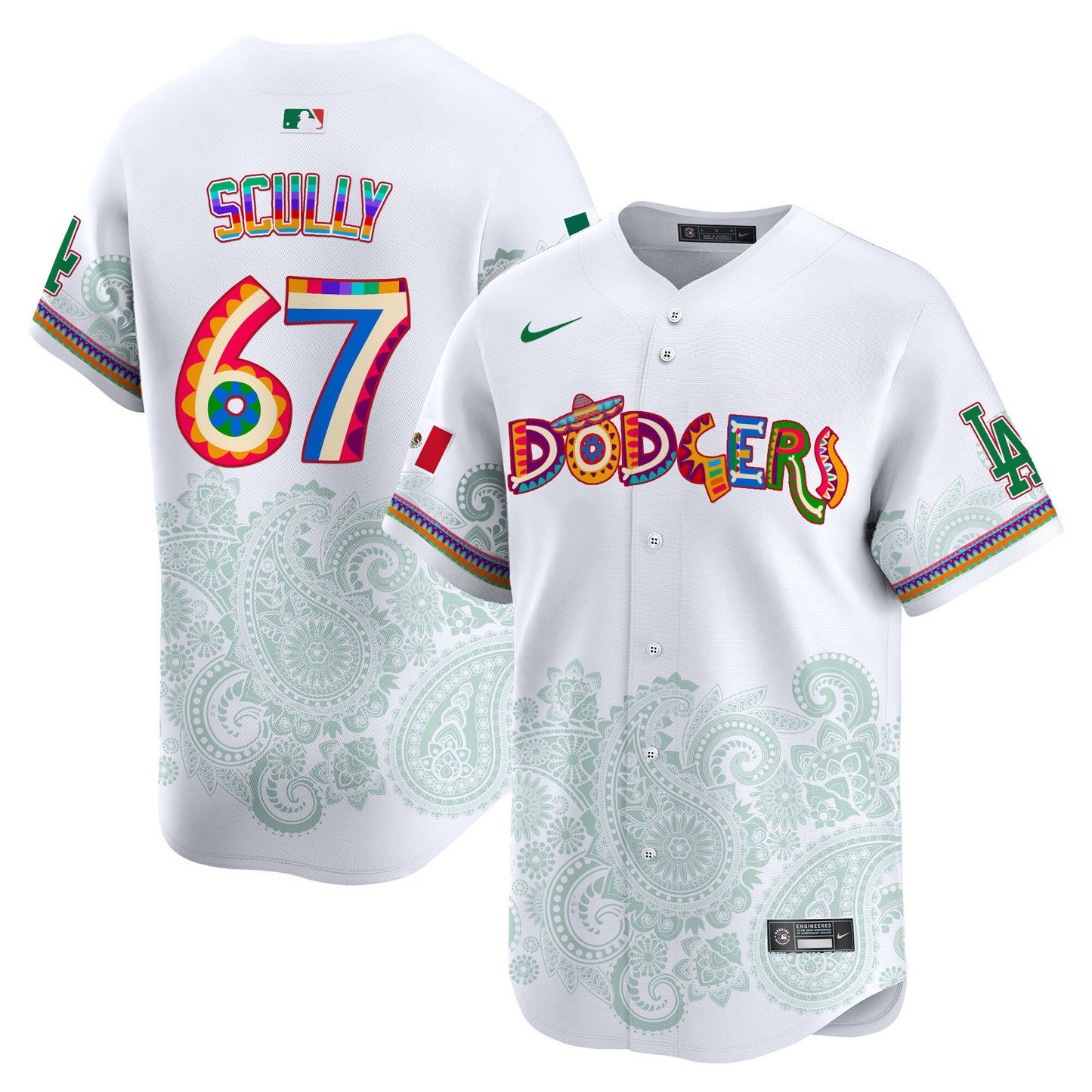 Los Angeles Dodgers Paisley Mexico Vapor Premier Limited Jersey - Printed