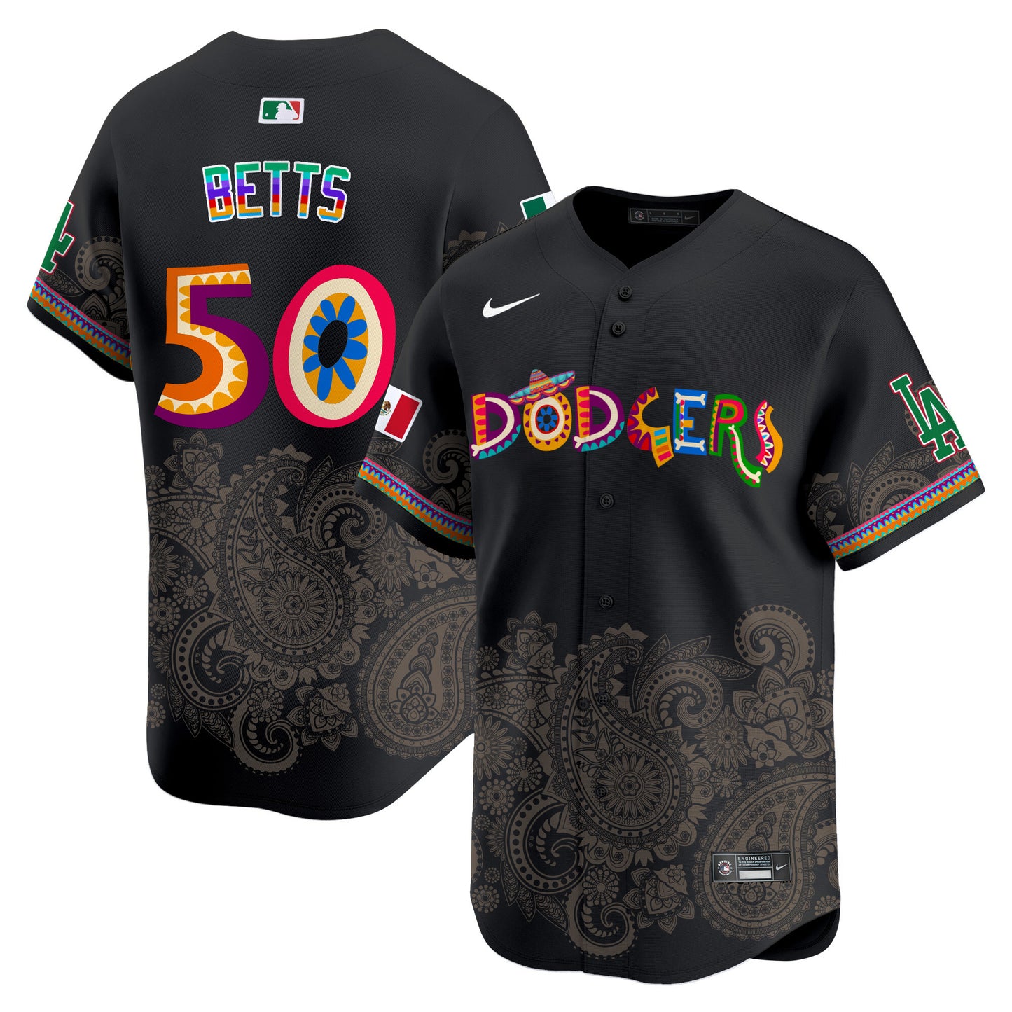 Los Angeles Dodgers Paisley Mexico Vapor Premier Limited Jersey - Printed