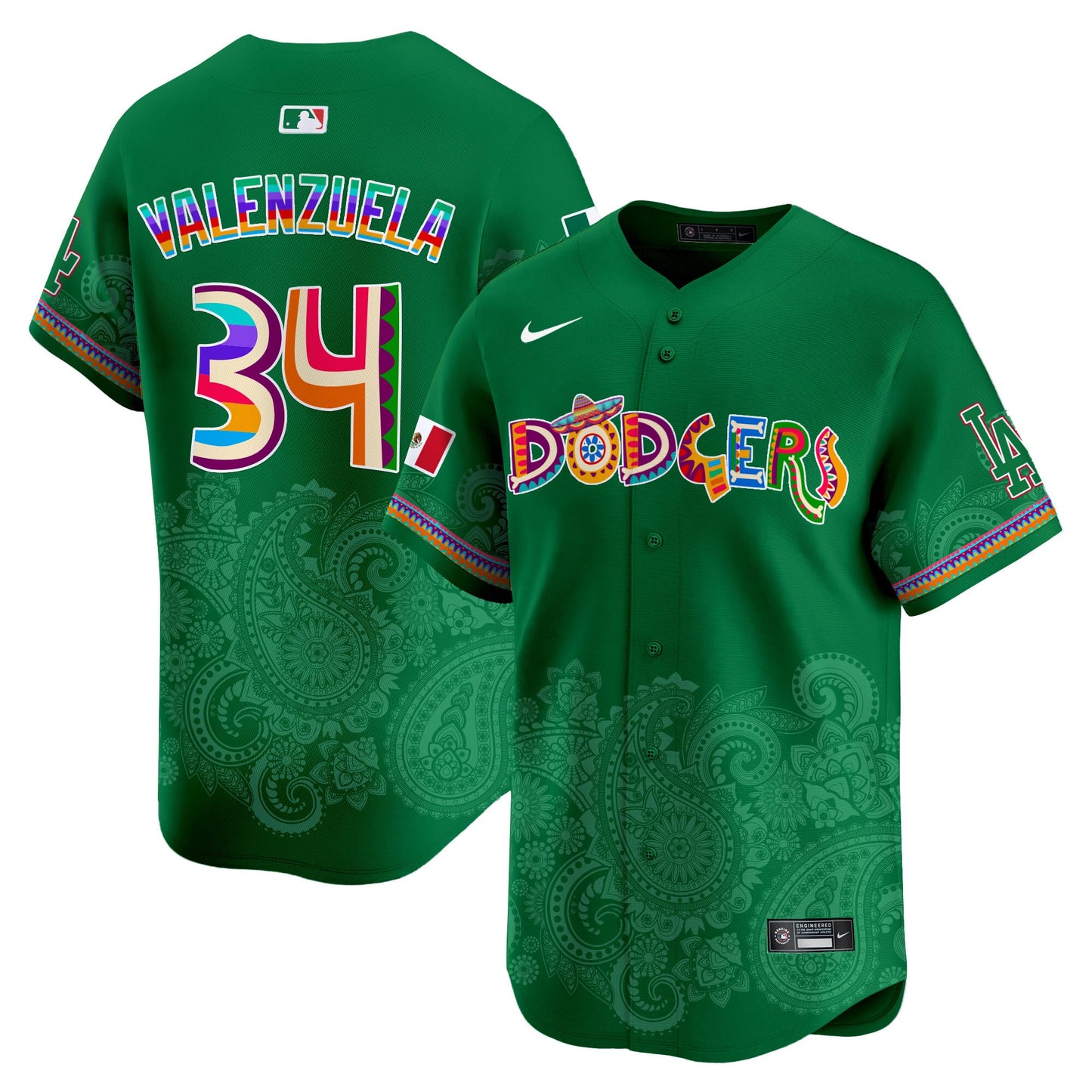 Los Angeles Dodgers Paisley Mexico Vapor Premier Limited Jersey - Printed