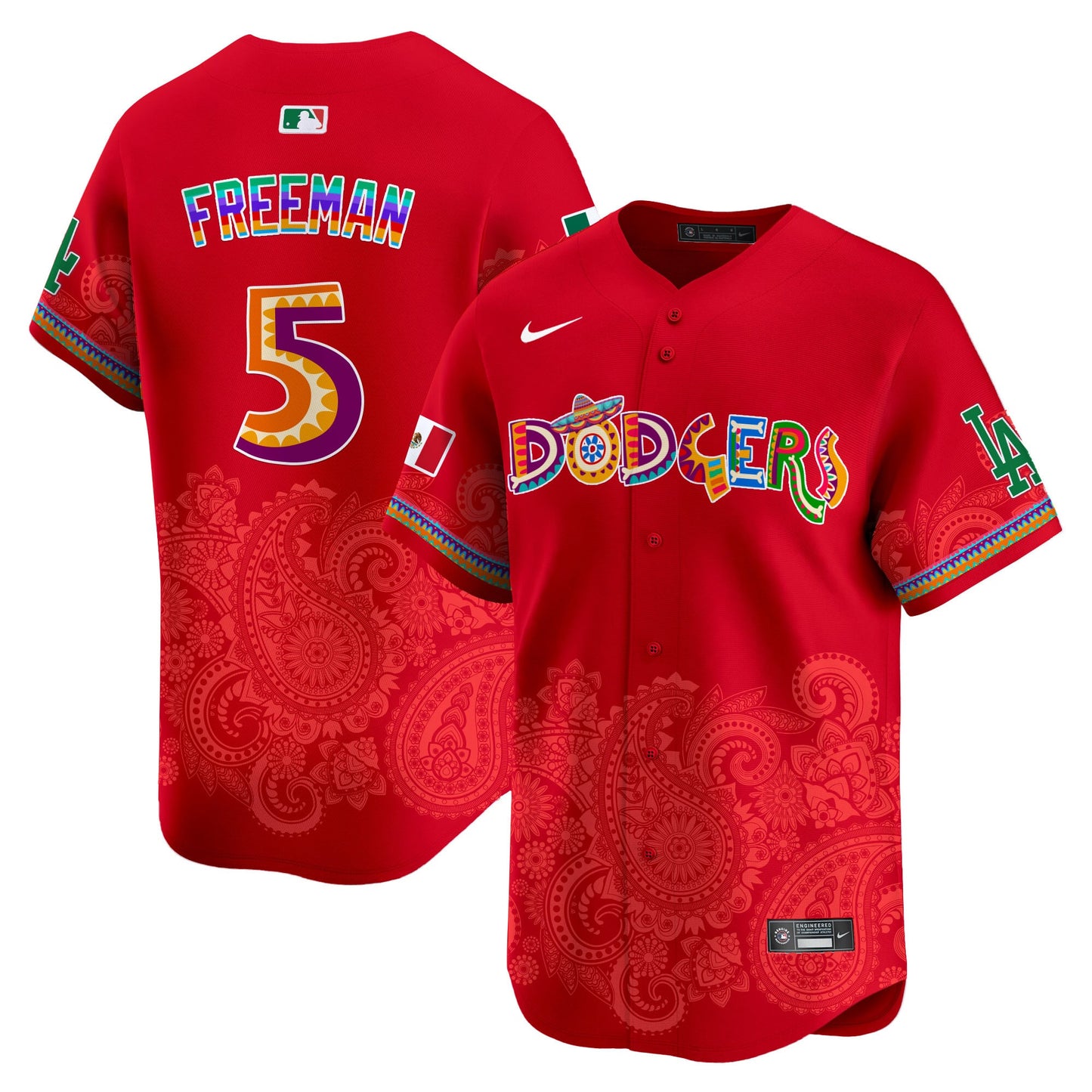 Los Angeles Dodgers Paisley Mexico Vapor Premier Limited Jersey - Printed