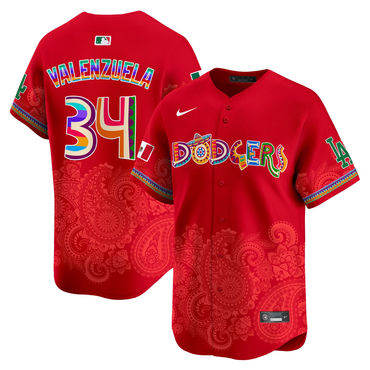 Los Angeles Dodgers Paisley Mexico Vapor Premier Limited Jersey - Printed
