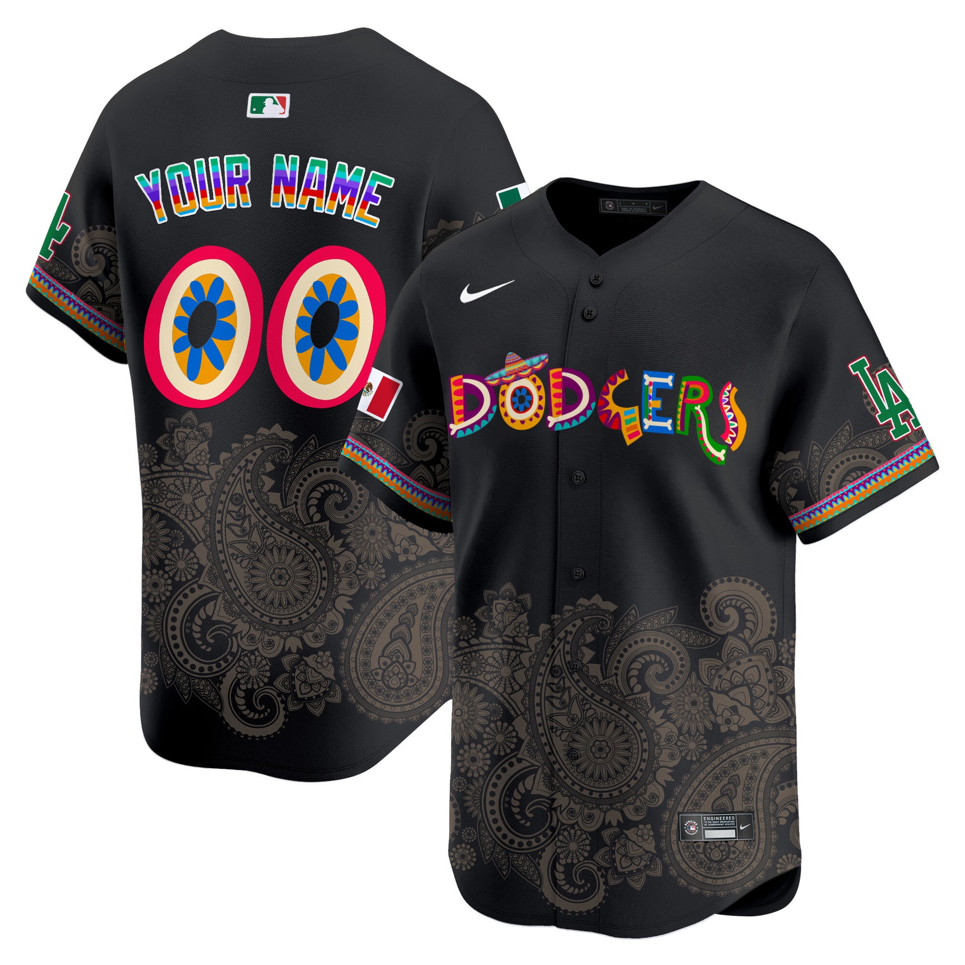 Los Angeles Dodgers Paisley Mexico Vapor Premier Limited Custom Jersey - Printed