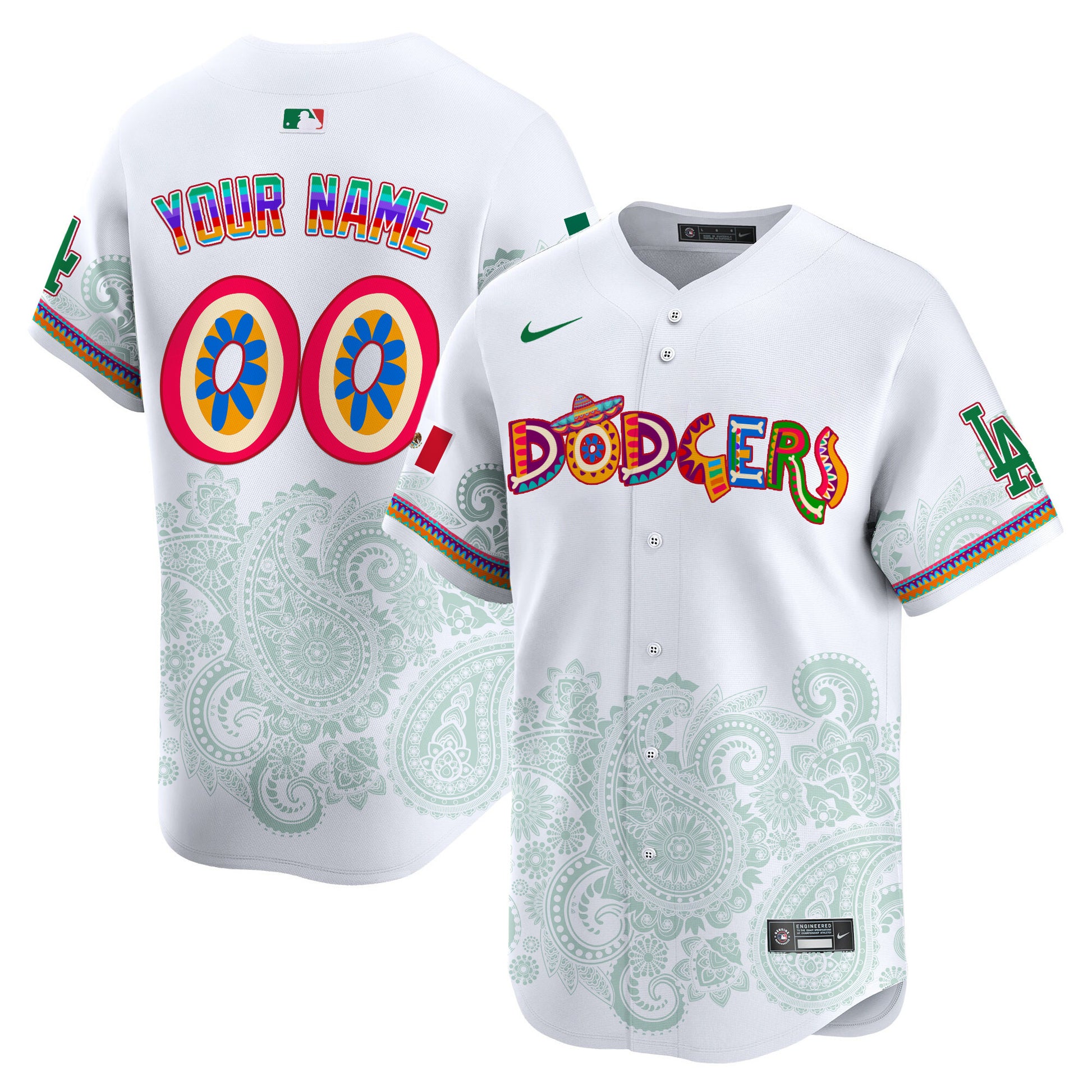 Los Angeles Dodgers Paisley Mexico Vapor Premier Limited Custom Jersey - Printed