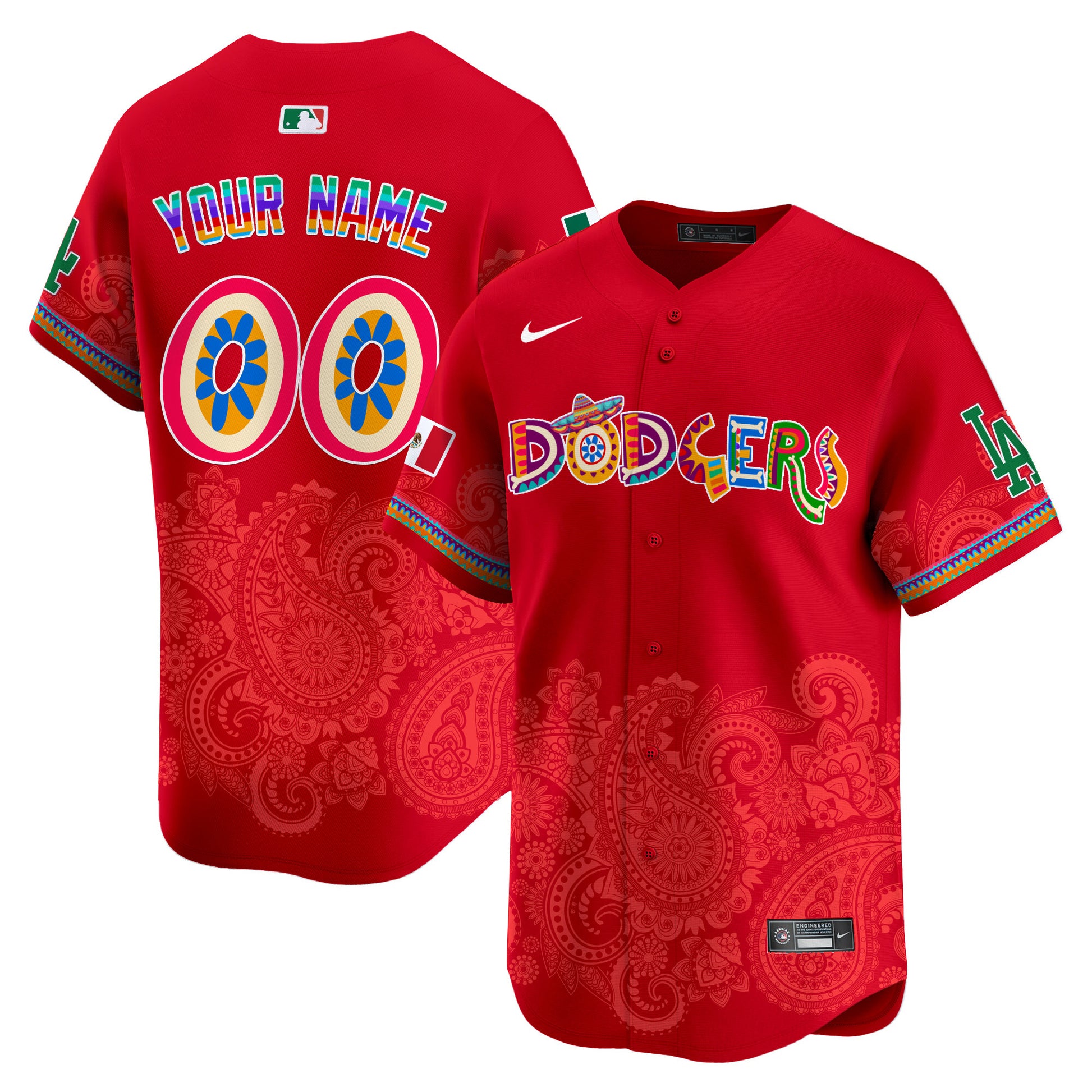 Los Angeles Dodgers Paisley Mexico Vapor Premier Limited Custom Jersey - Printed