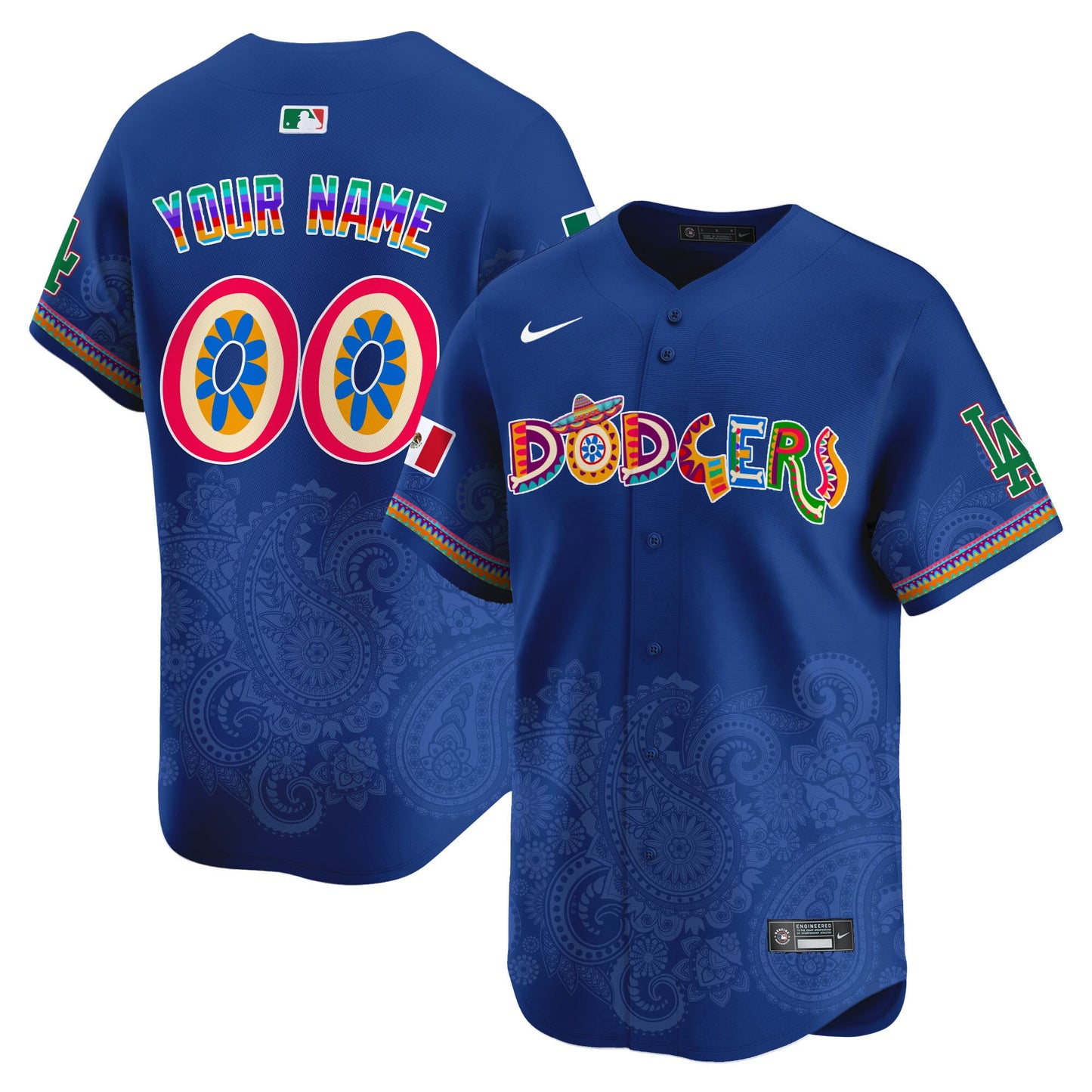 Los Angeles Dodgers Paisley Mexico Vapor Premier Limited Custom Jersey - Printed