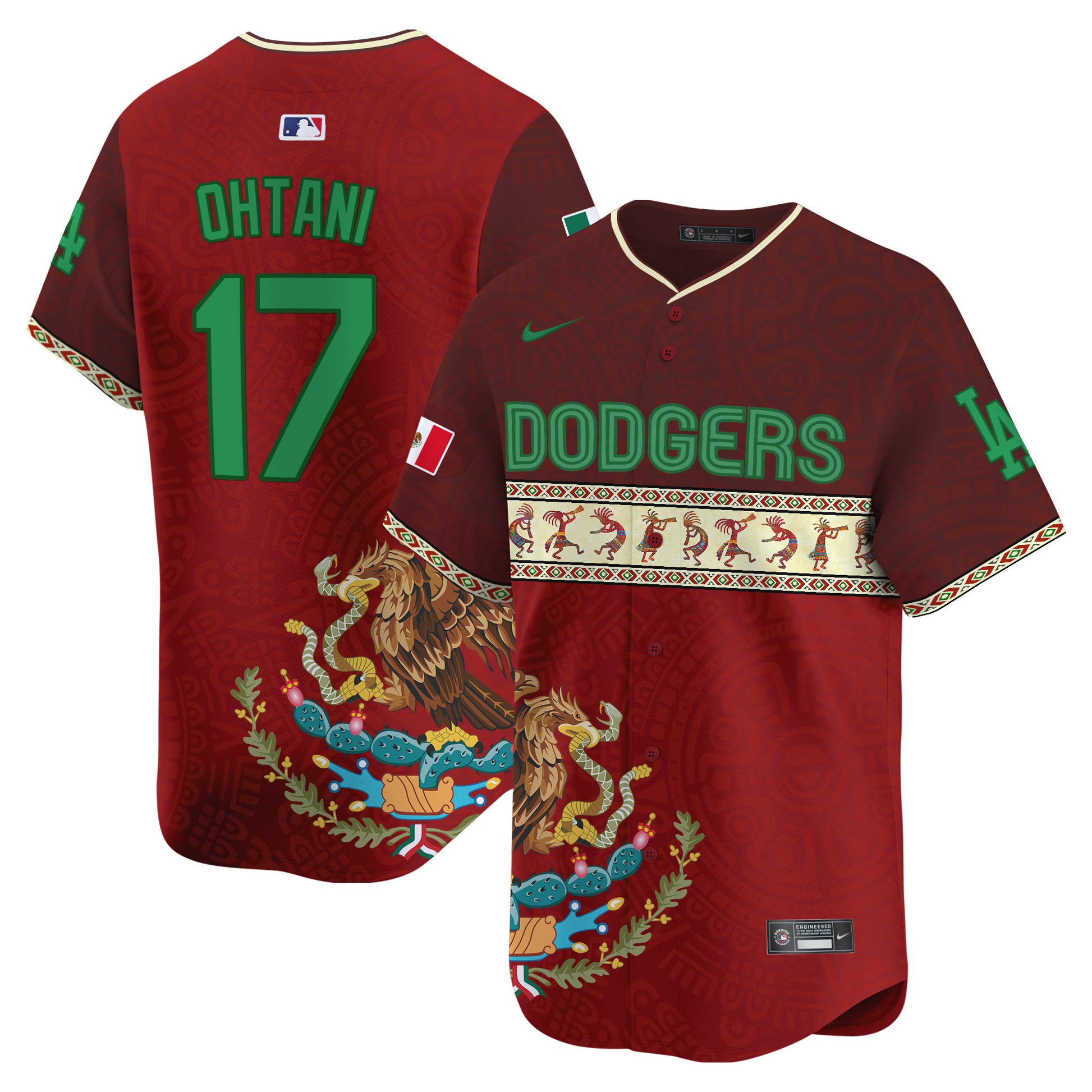 Los Angeles Dodgers Mexico Aztec Vapor Premier Limited Jersey V2 - Printed