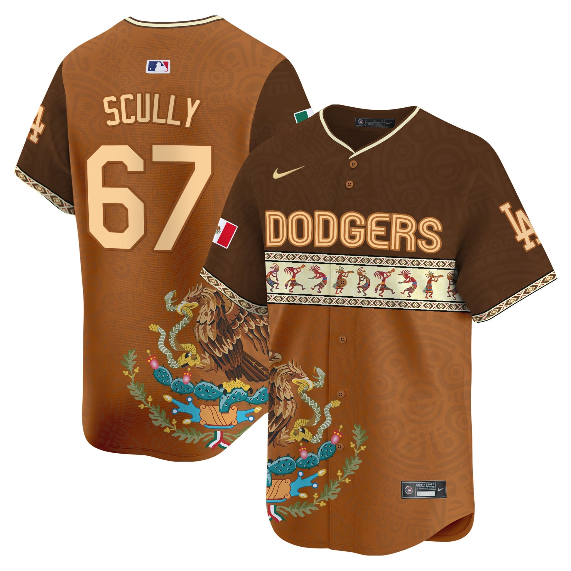 Los Angeles Dodgers Mexico Aztec Vapor Premier Limited Jersey V2 - Printed