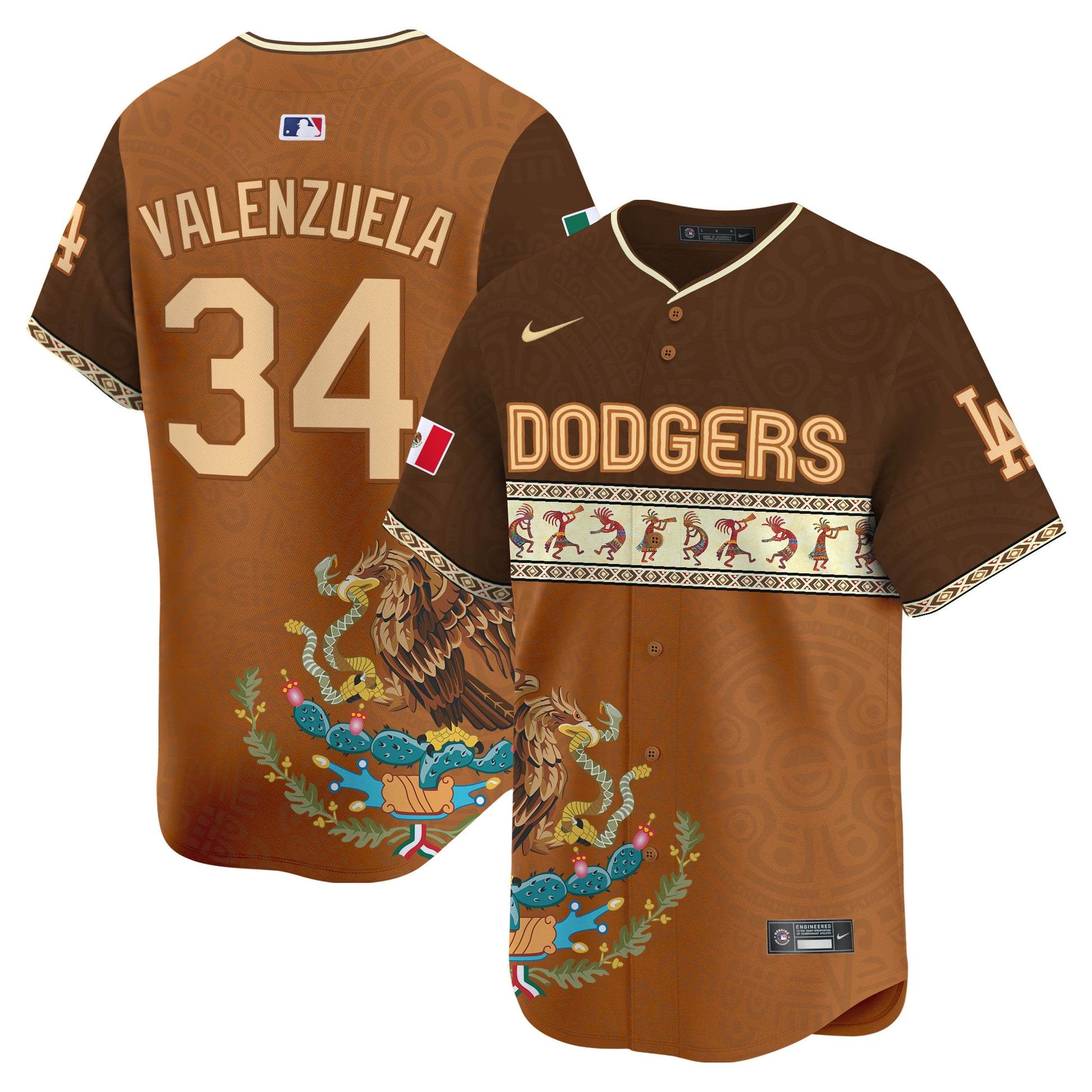 Los Angeles Dodgers Mexico Aztec Vapor Premier Limited Jersey V2 - Printed