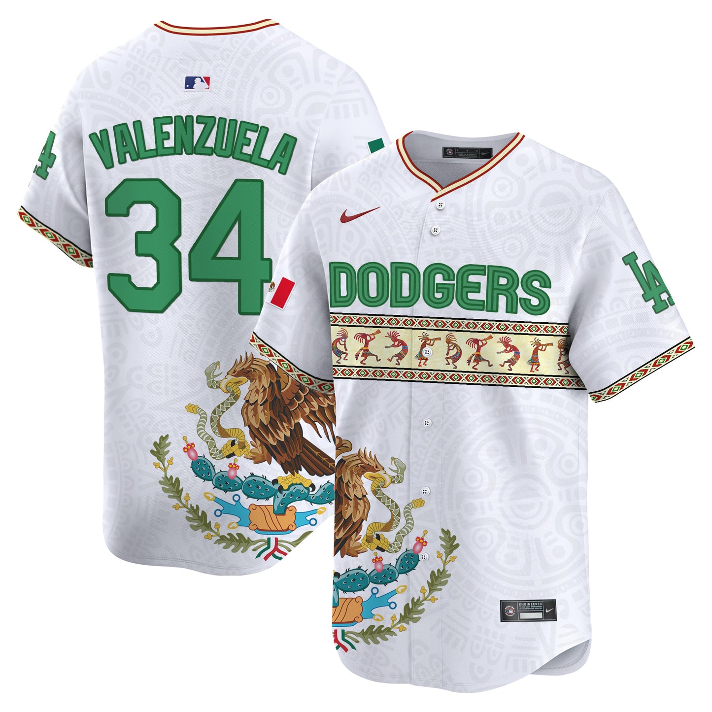 Los Angeles Dodgers Mexico Aztec Vapor Premier Limited Jersey V2 - Printed