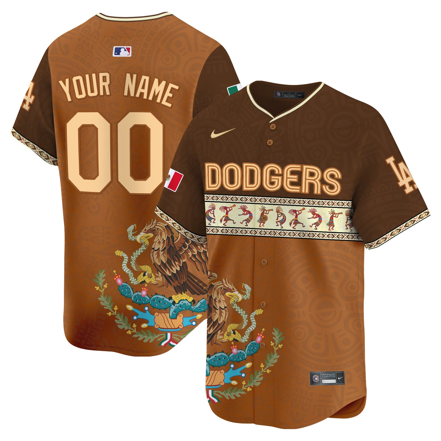 Los Angeles Dodgers Mexico Aztec Vapor Premier Limited Custom Jersey V2 - Printed