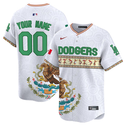 Los Angeles Dodgers Mexico Aztec Vapor Premier Limited Custom Jersey V2 - Printed