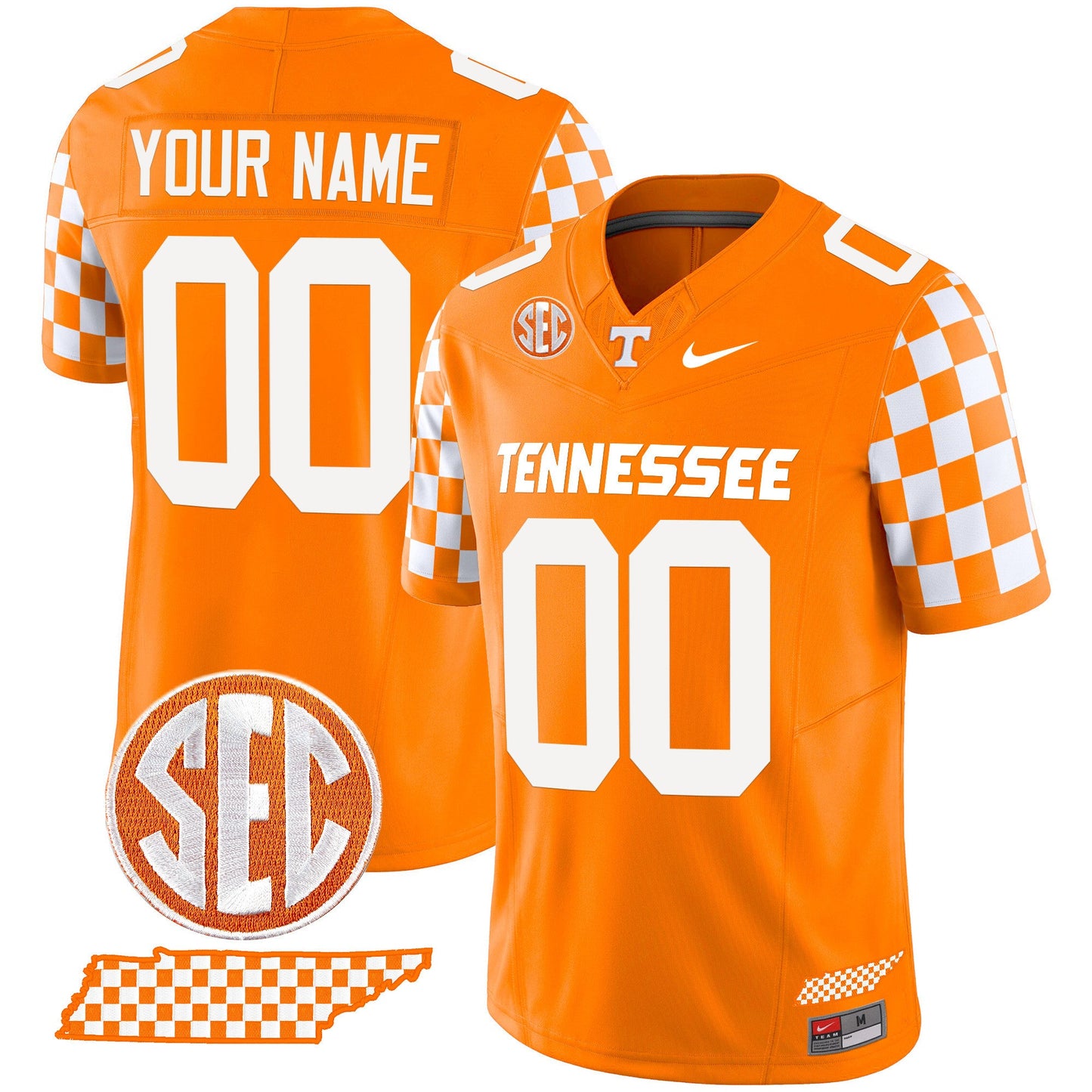 Tennessee Volunteers 2024 Checkerboard Vapor Limited Custom Jersey - All Stitched