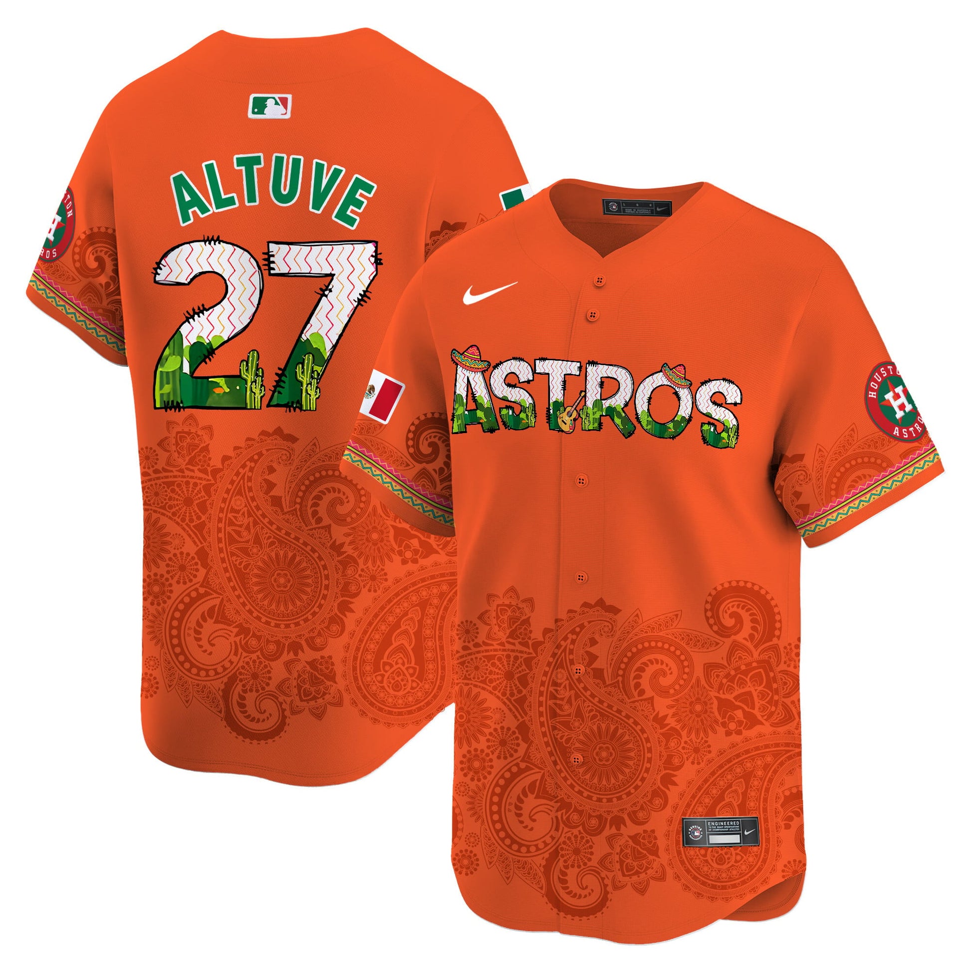 Houston Astros Paisley Mexico Vapor Premier Limited Jersey V4 - Printed