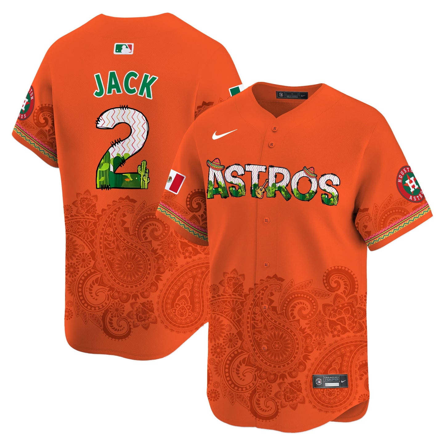 Houston Astros Paisley Mexico Vapor Premier Limited Jersey V4 - Printed