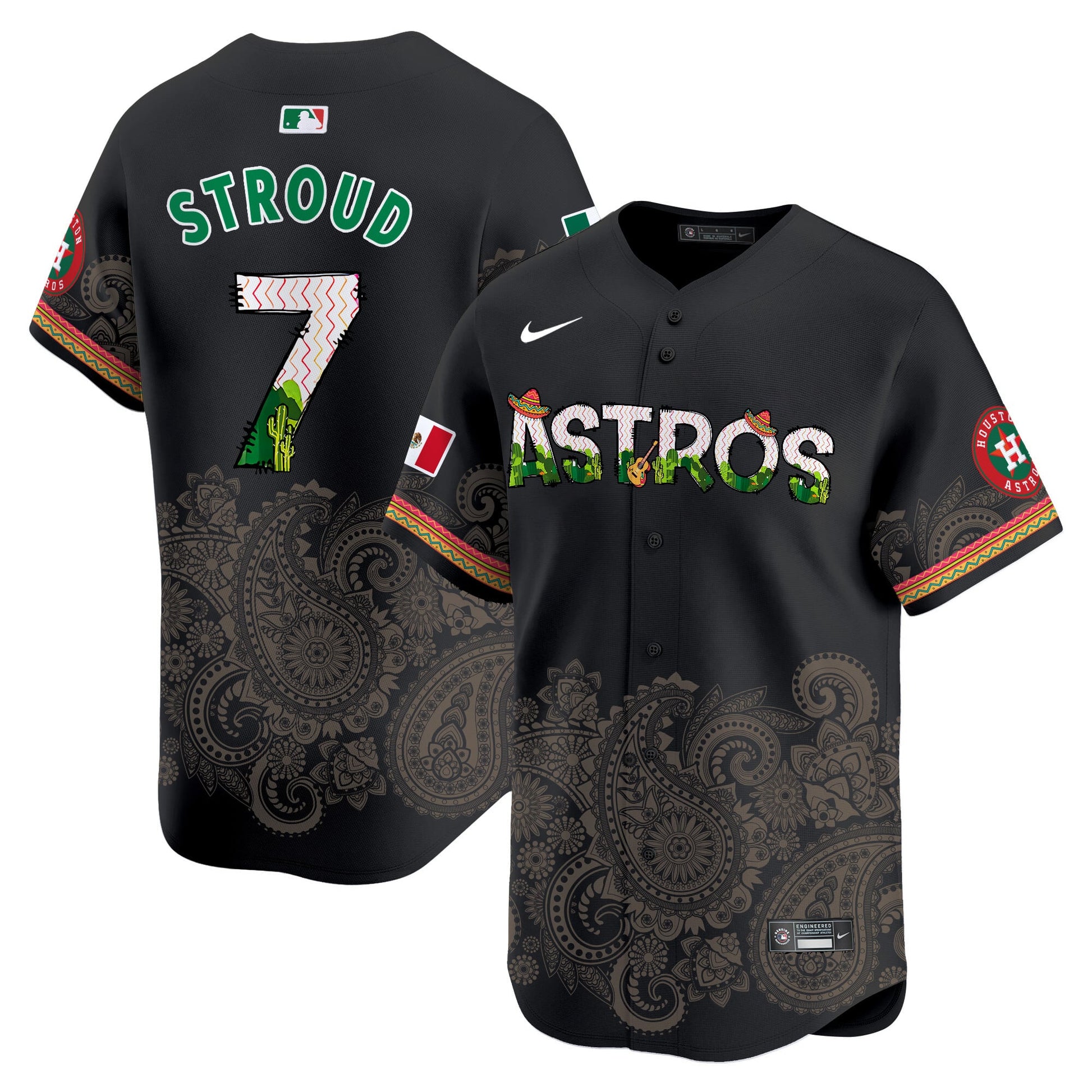Houston Astros Paisley Mexico Vapor Premier Limited Jersey V4 - Printed