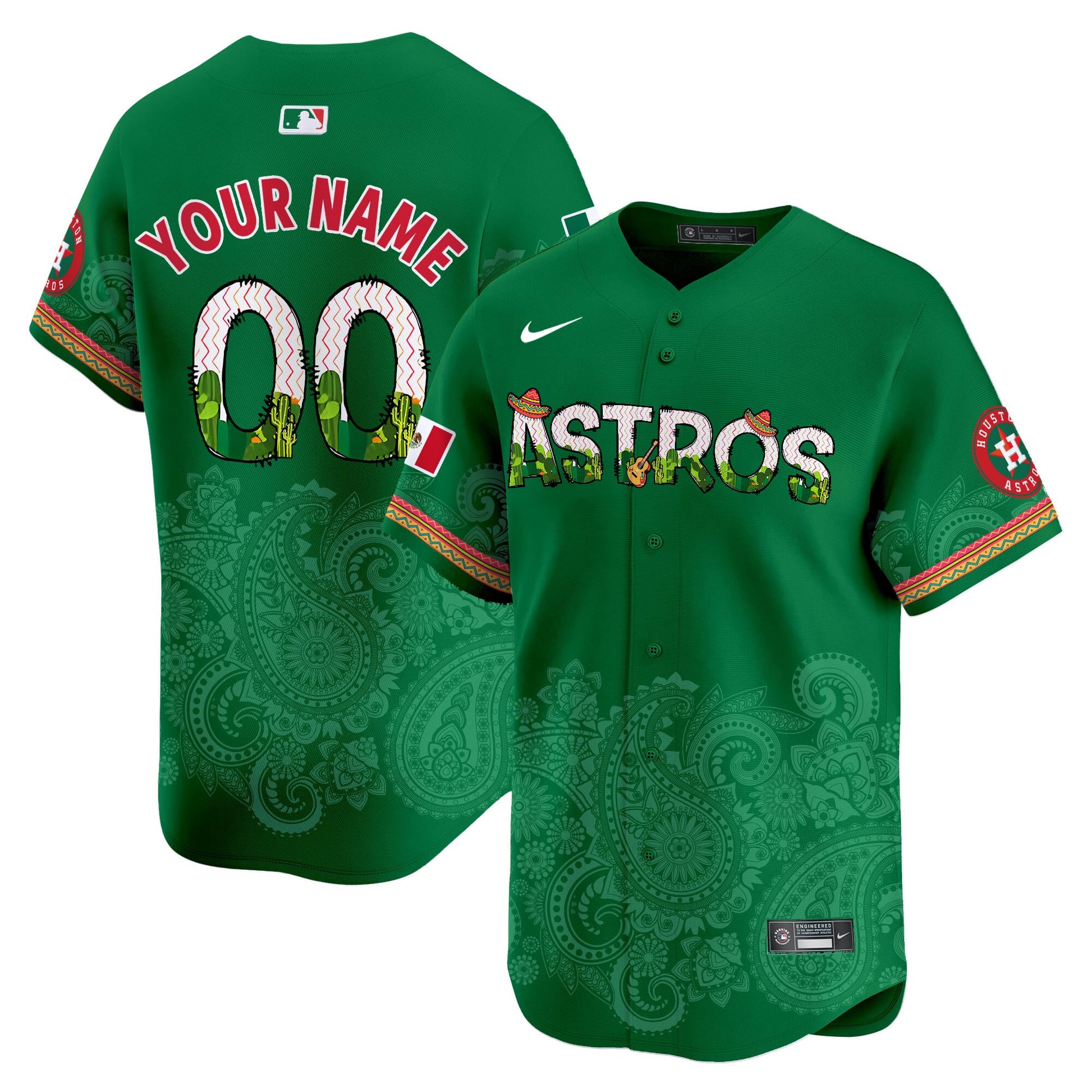 Houston Astros Paisley Mexico Vapor Premier Limited Custom Jersey V4 - Printed