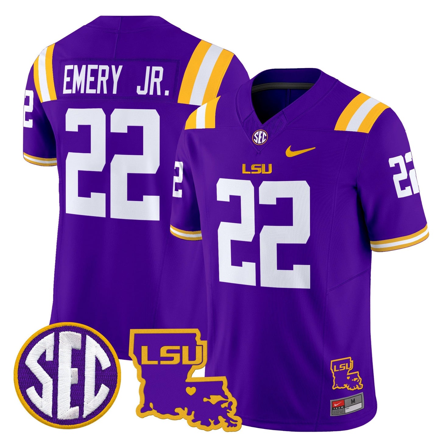 Men's LSU Tigers 2025 Louisiana Patch Vapor Limited Jersey - All Stitched