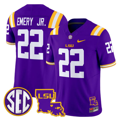 Men's LSU Tigers 2025 Louisiana Patch Vapor Limited Jersey - All Stitched