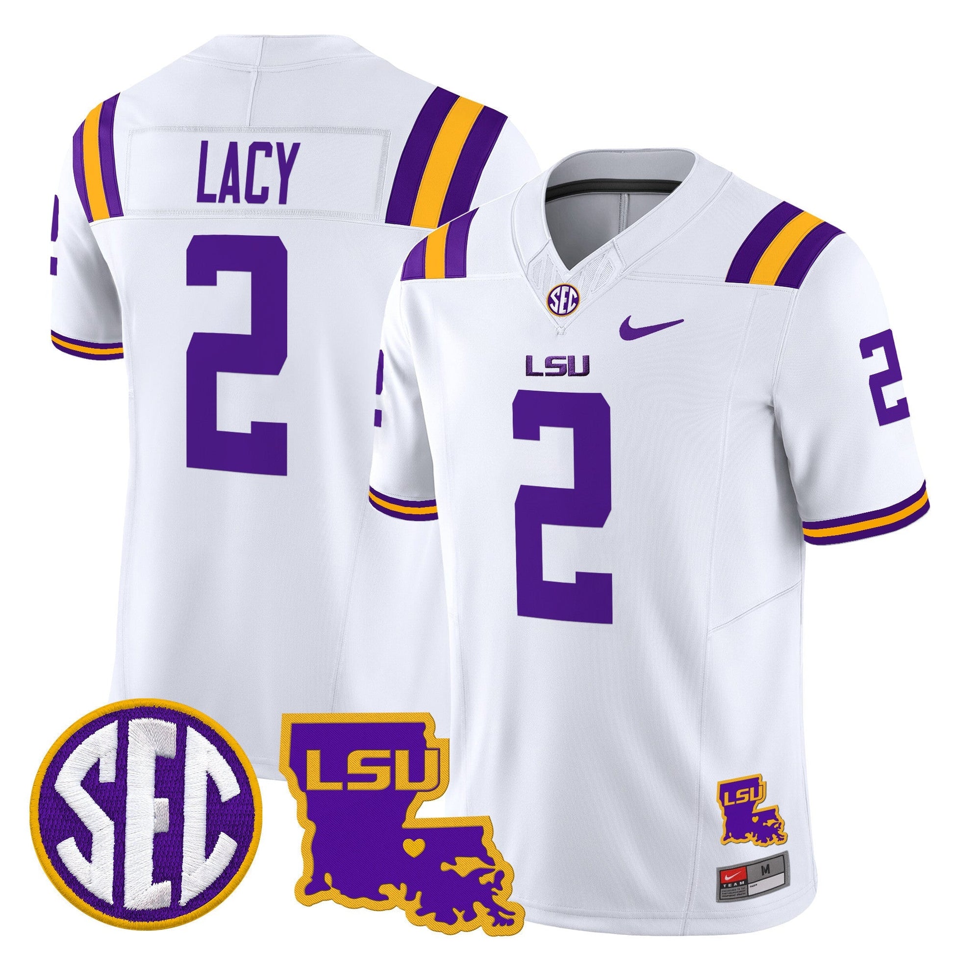 Men's LSU Tigers 2025 Louisiana Patch Vapor Limited Jersey - All Stitched