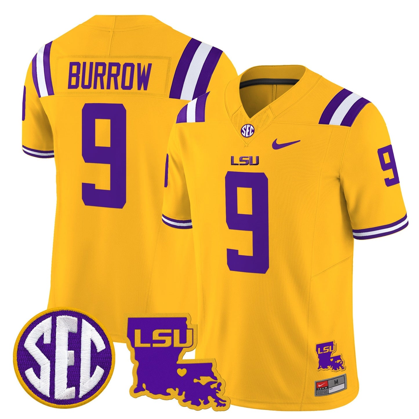 Men's LSU Tigers 2025 Louisiana Patch Vapor Limited Jersey - All Stitched