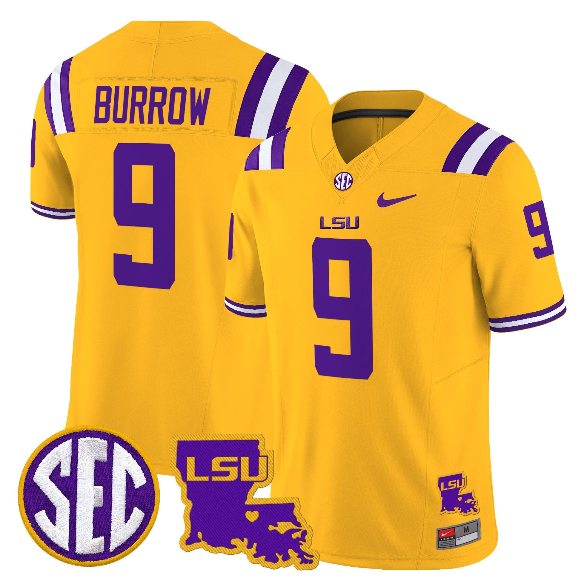 Men's LSU Tigers 2025 Louisiana Patch Vapor Limited Jersey - All Stitched
