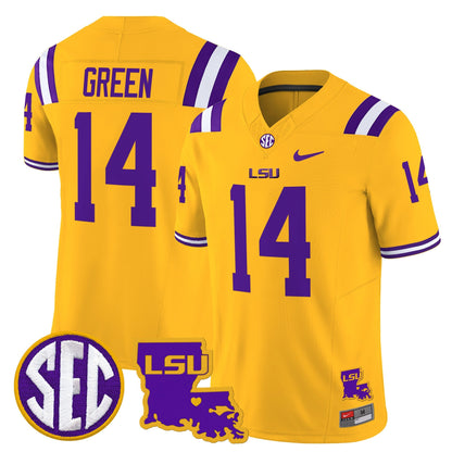 Men's LSU Tigers 2025 Louisiana Patch Vapor Limited Jersey - All Stitched