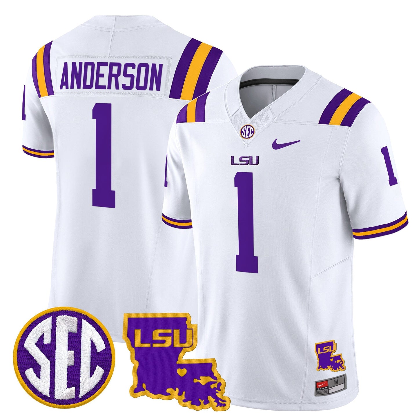 Men's LSU Tigers 2025 Louisiana Patch Vapor Limited Jersey - All Stitched