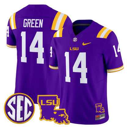 Men's LSU Tigers 2025 Louisiana Patch Vapor Limited Jersey - All Stitched